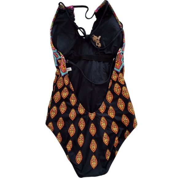 Trina Turk Moroccan Medallion Goddess High-Neck One Piece Swimsuit Bathing Suit - Picture 3 of 14